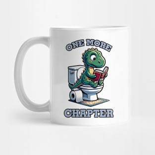 One More Chapter Dinosaur Reading in Toilet Book Lover Mug